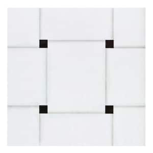 Retro 12 in. W x 12 in. L Woven Marble White/Black Peel and Stick Vinyl Tile Flooring (20 sq. ft./case)