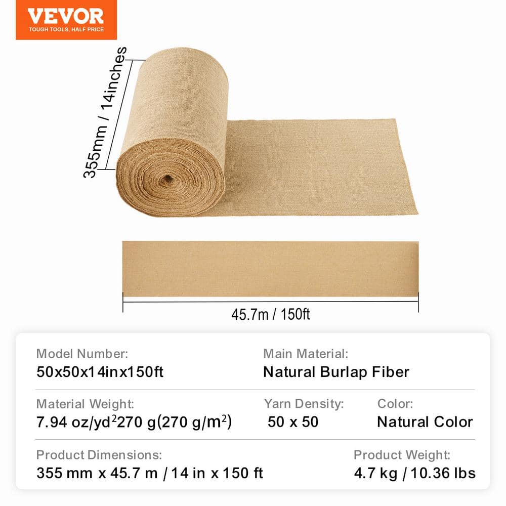 Natural Brown Burlap Canvas Outdoor Fabric Roll