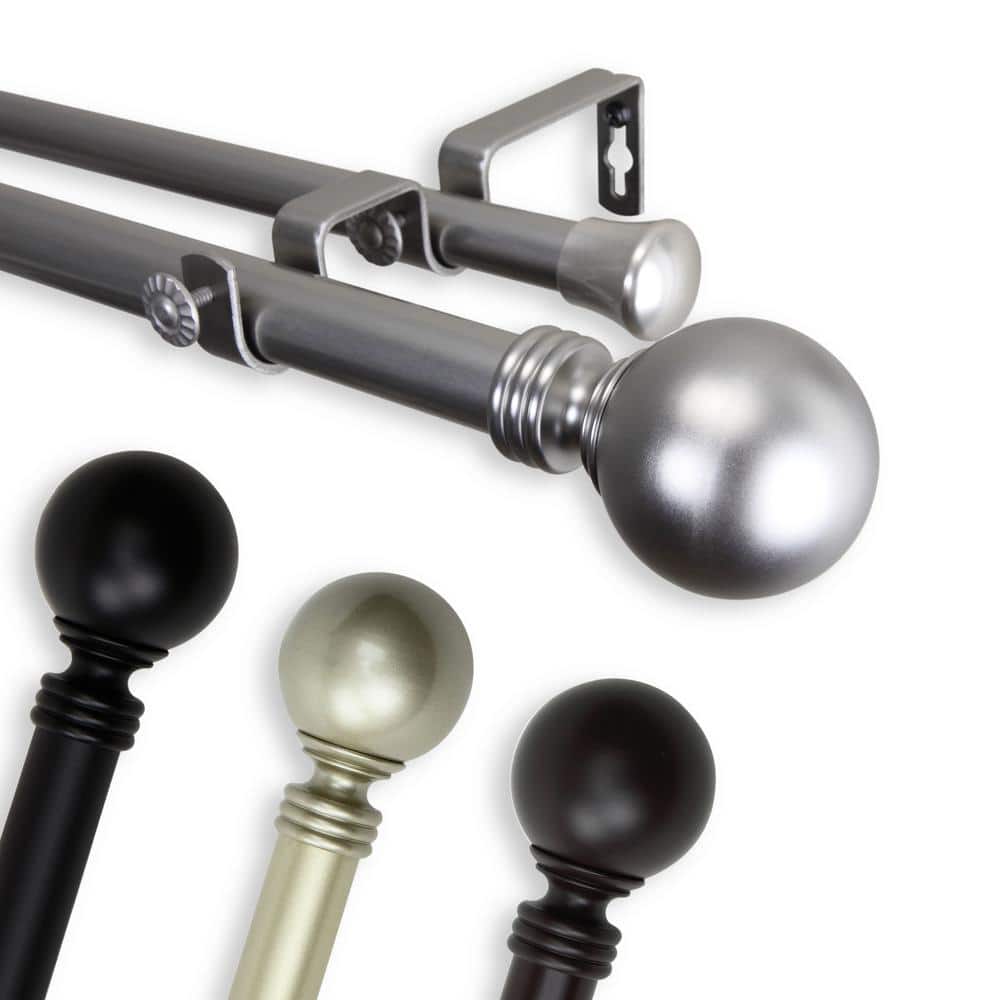 28 in. - 48 in. 1 in. Globe Double Curtain Rod Set in Mahogany price history on PriceWatchPro