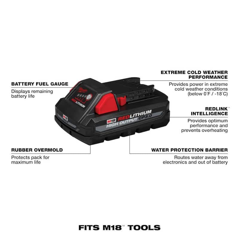 M18 18-Volt Lithium-Ion Brushless Cordless Compact Drill/Impact Combo Kit (2-Tool) with (4) Batteries, Charger and Bag