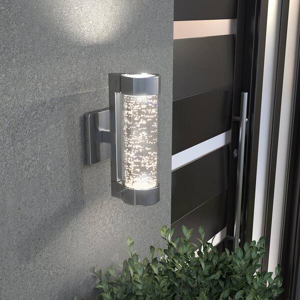 Silver LED Design Outdoor Wall Lamp Porch Patio Garden Yard Lamps 
