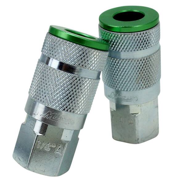 Bouchons Milton COLORFIT Style A Vert - 1/4 NPT Femelle - Boîte De 20 Neufs