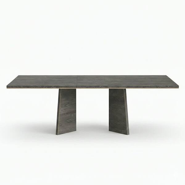Acme Furniture Holden Gray Wood 71-89 in. Double Pedestal Base