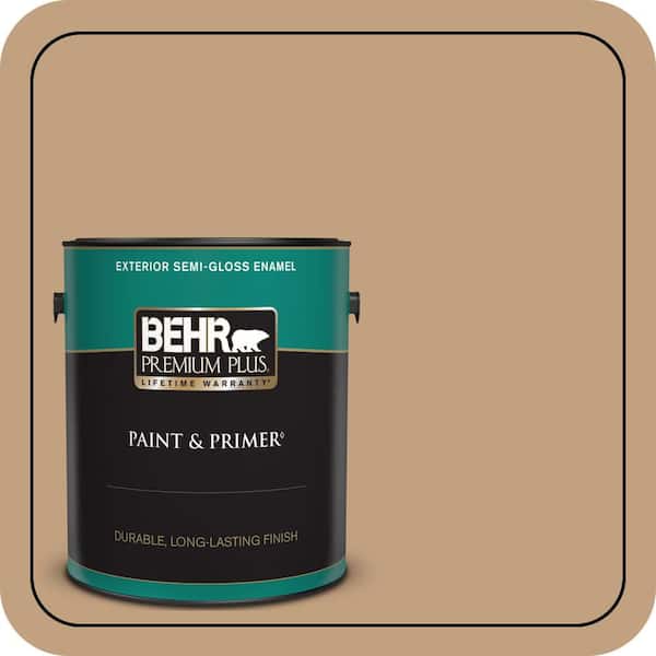 BEHR PREMIUM PLUS 1 gal. #S280-4 Real Cork Semi-Gloss Enamel Exterior Paint & Primer
