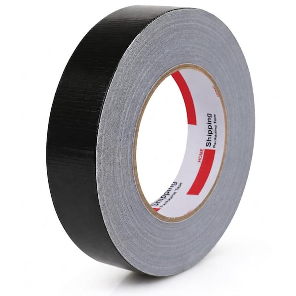 1 in. x 60 yds. 9 Mil Heavy Duty Waterproof Residue-Free Flexible Black All-Purpose Duct Tape Roll