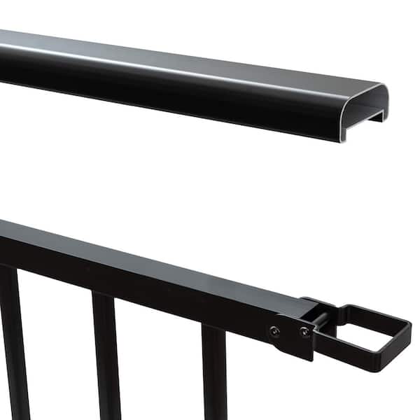Dolle Acadia 38 in. H x 39 in W Black Aluminum Continuous Banister Kit Stair Railing Kit