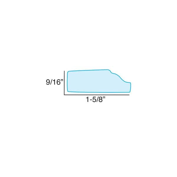 American Pro Decor WM 935 1-5/8 in. x 9/16 in. Recycled Polystyrene Door Stop Moulding Pro Pack 64 LF (8-Pack)