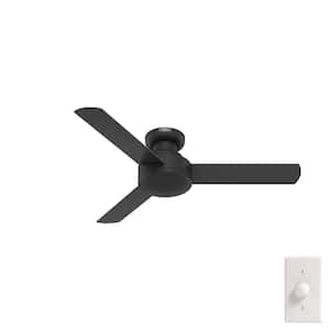 Presto 44 in. Indoor Ceiling Fan in Matte Black with Wall Control Included For Bedrooms