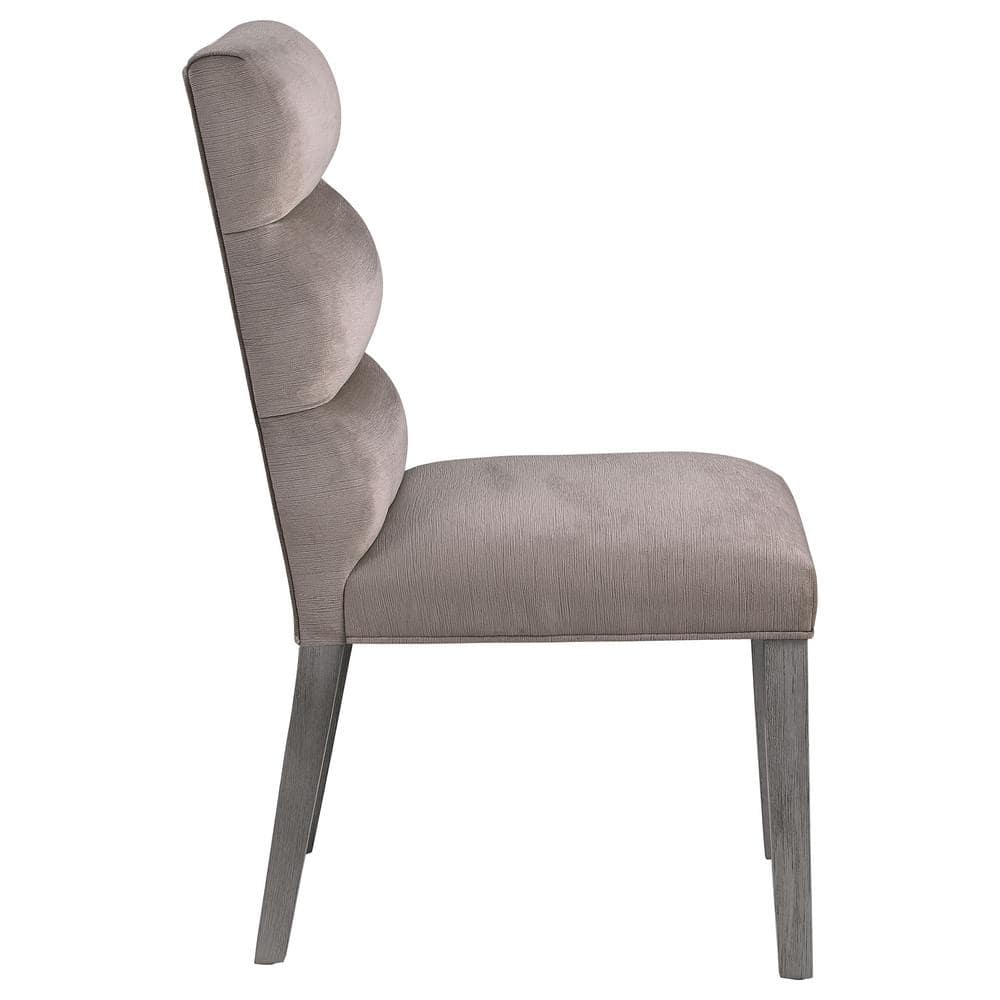 Ash Gray High-Back Upholstered Side Chair Set