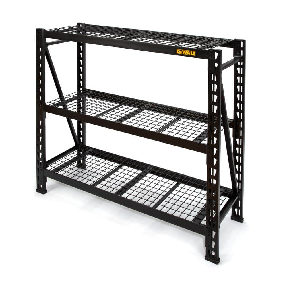 DEWALT 3-Tier Wire Steel Garage Storage Shelving Unit Black (50 in. W x 48 in. H x 18 in. D)