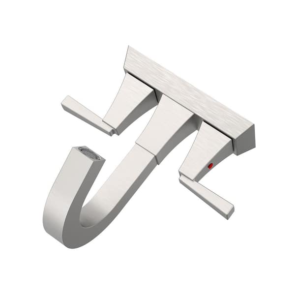 Modern 4 in. Centerset 2-Handle 3-Hole Lavatory Faucet with Pop up Drain in Brushed Nickel