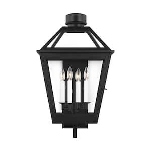 Hyannis Black Outdoor Hardwired Extra Large Wall Lantern Sconce with No Bulbs Included