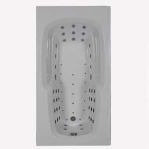 66 in. Acrylic Rectangular Drop-in Whirlpool Air Bathtub in Biscuit