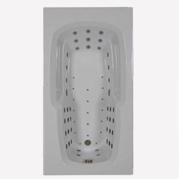 Comfortflo 66 in. Acrylic Rectangular Drop-in Whirlpool and Air Bathtub in Bone