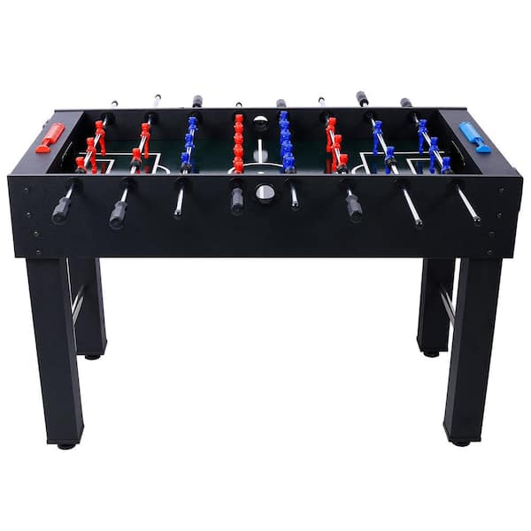 Unbranded 54 in. Hurricane Foosball Table w/ Cherry Finish, Analog Scoring  and Free Accessories for Family Game Rooms, Black
