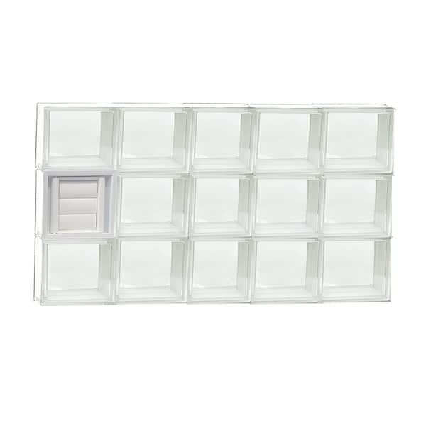 Clearly Secure 36.75 in. x 17.25 in. x 3.125 in. Frameless Clear Glass Block Window with Dryer Vent