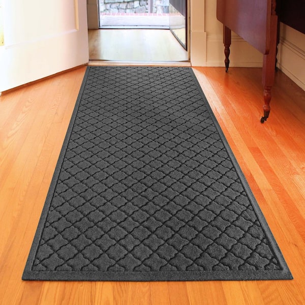 WaterHog Cordova Charcoal 35 in. x 85 in. PET Polyester Door Mat