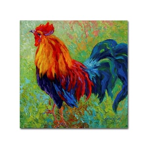 14 in. x 14 in. "Band Of Gold Rooster" by Marion Rose Printed Canvas Wall Art