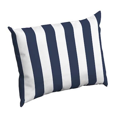 Sapphire Cabana Stripe Rectangle Outdoor Throw Pillow