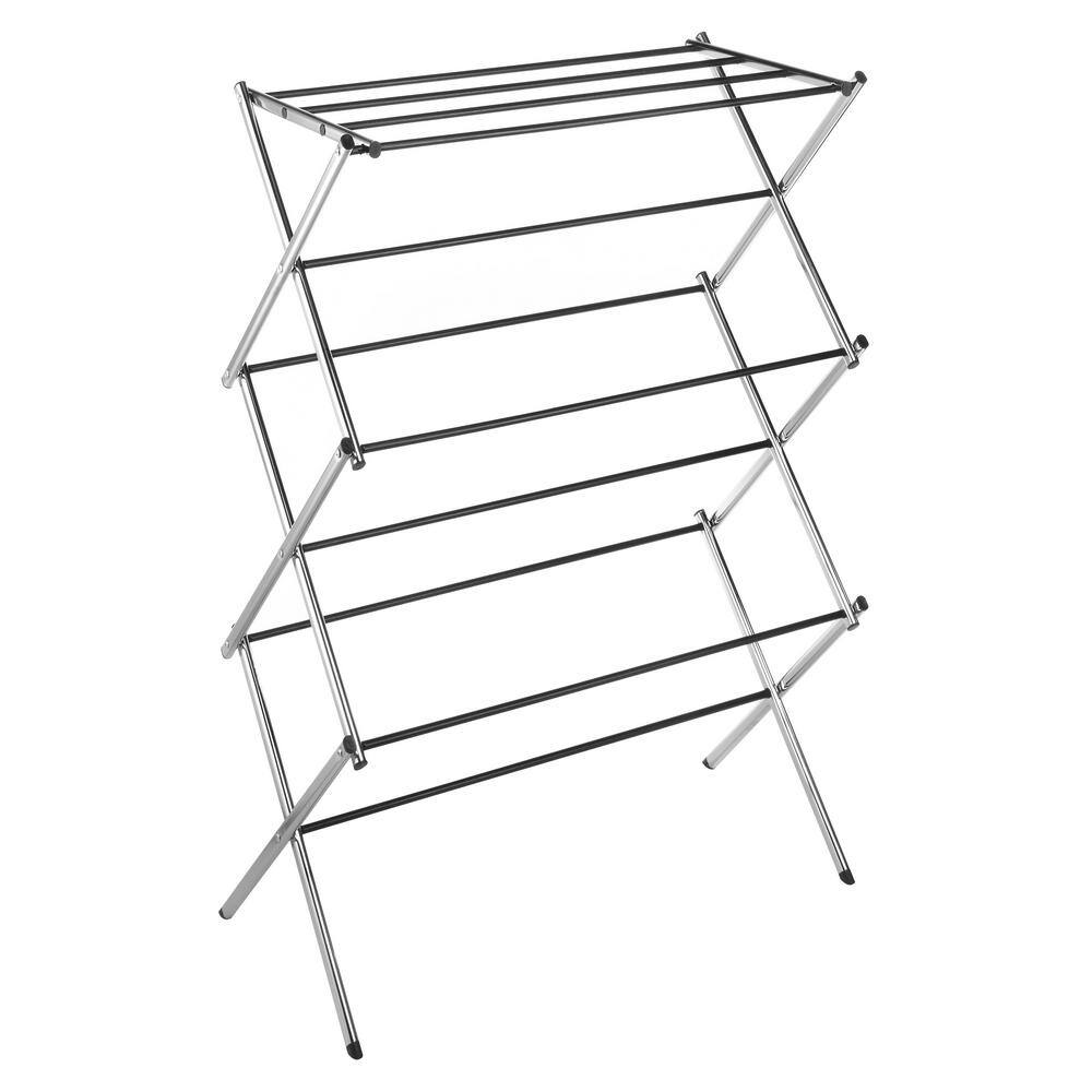 Whitmor Deluxe Rack Collection 29.5 in. x 41.75 in. Chrome Drying Rack ...