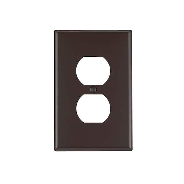 Leviton 1-Gang Midway Duplex Outlet Nylon Wall Plate, Brown