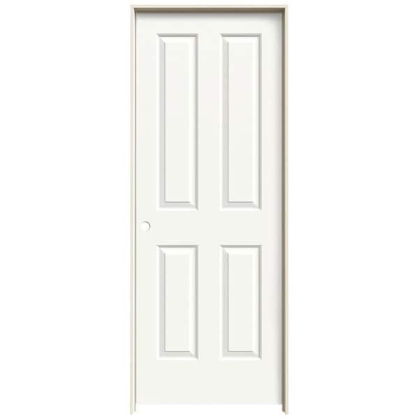 JELD-WEN 28 in. x 80 in. Coventry White Painted Right-Hand Smooth Molded Composite Single Prehung Interior Door