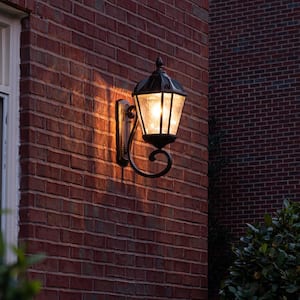 Royal Bulb Brushed Bronze Waterproof Aluminum Outdoor Wall Sconce Lantern Light and Integrated LED Light Bulb Included