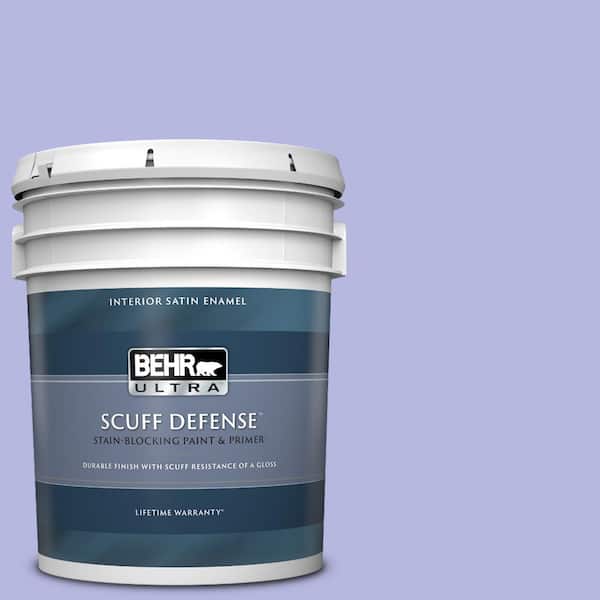 BEHR ULTRA 5 gal. #P550-3 Lavender Cloud Extra Durable Satin Enamel Interior Paint & Primer