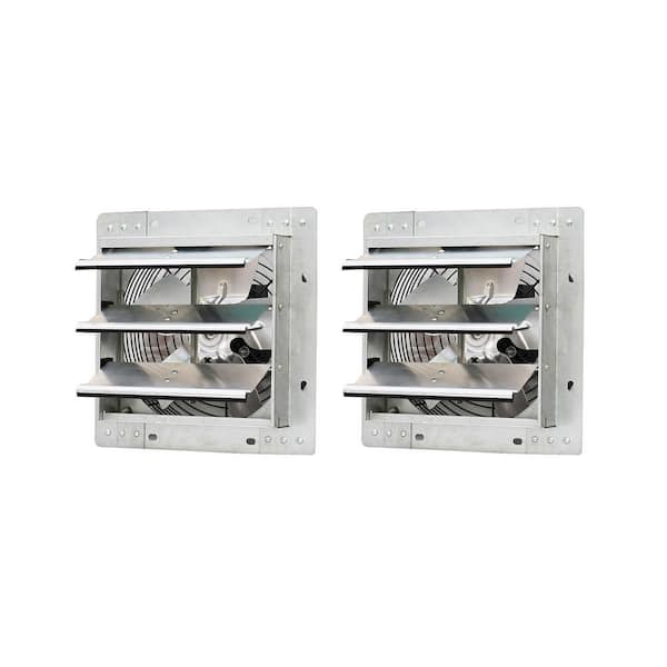 iLIVING 10 in. Electric Powered Variable Speed Wall Mounted Steel Shutter Exhaust Fan (2-Pack)