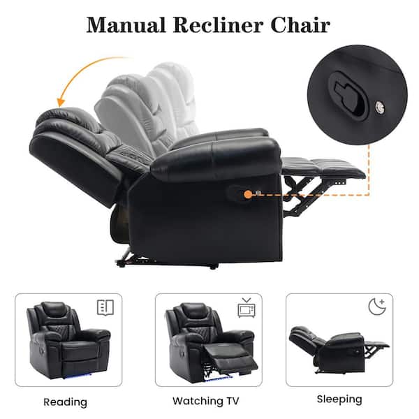 Merax Black Recliner Chair – LED Lighting & Ultimate Comfort - Image 8