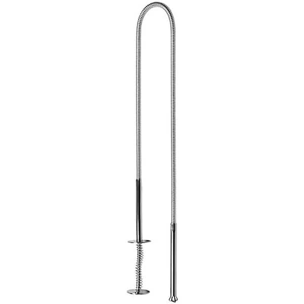 24 in. Flexible Long Reach 4-Claw Grabber Tool Bendable Hose Picker Handy Reaching Assist for Sink Drain Silver