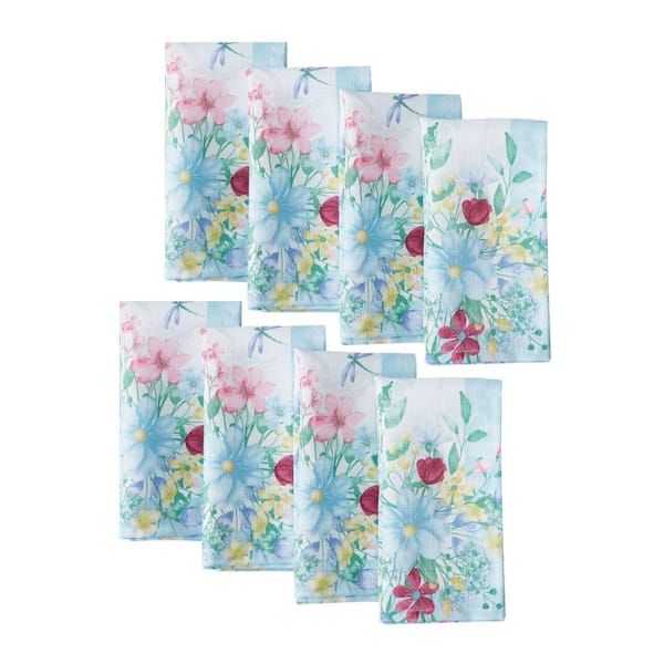 Threadmade Home Nottingham Double Border Napkin, Set of 8, Multicolor - 17"W x 17"L