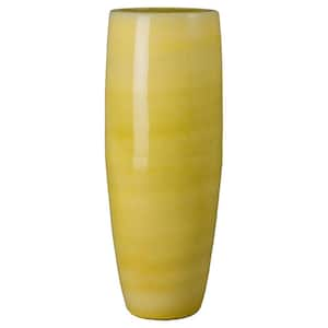 19 in. L x 47 in. H Yellow Snow Ceramic Round Cigar Jar with High-Fire Treatment