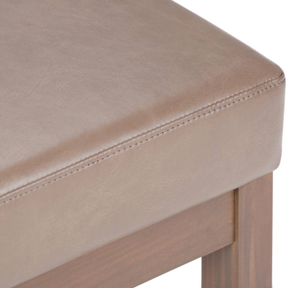 Modern Driftwood Wood Entryway Bench Ottoman - 26" Wide