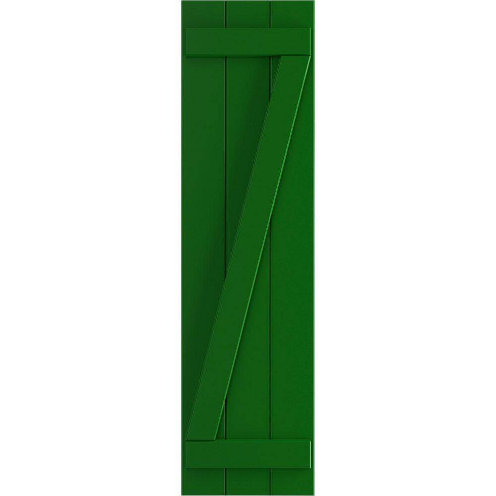 True Fit 16-1/8 in. x 47 in. PVC 3-Joined Board and Batten Shutters with Z-Bar Pair in Viridian Green price history on PriceWatchPro