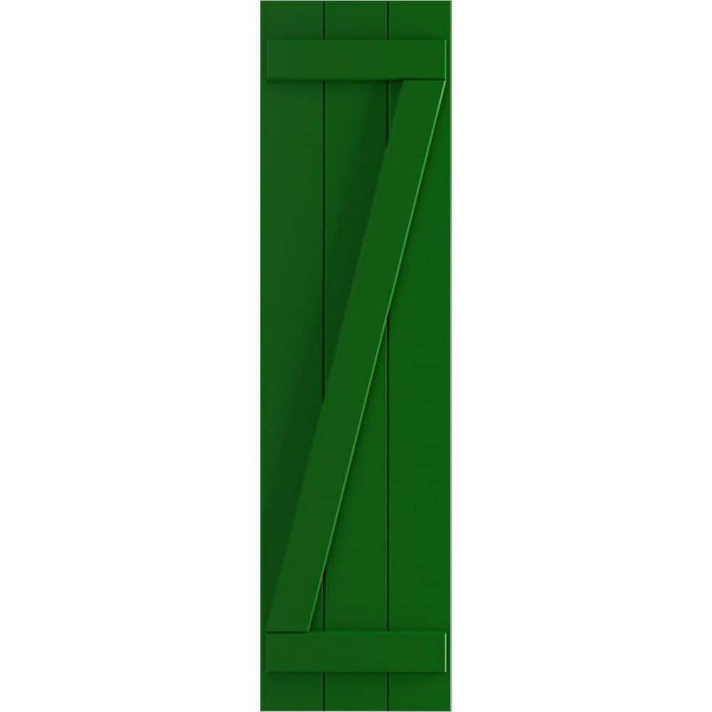 True Fit 16-1/8 in. x 76 in. PVC 3-Joined Board and Batten Shutters with Z-Bar Pair in Viridian Green price history on PriceWatchPro