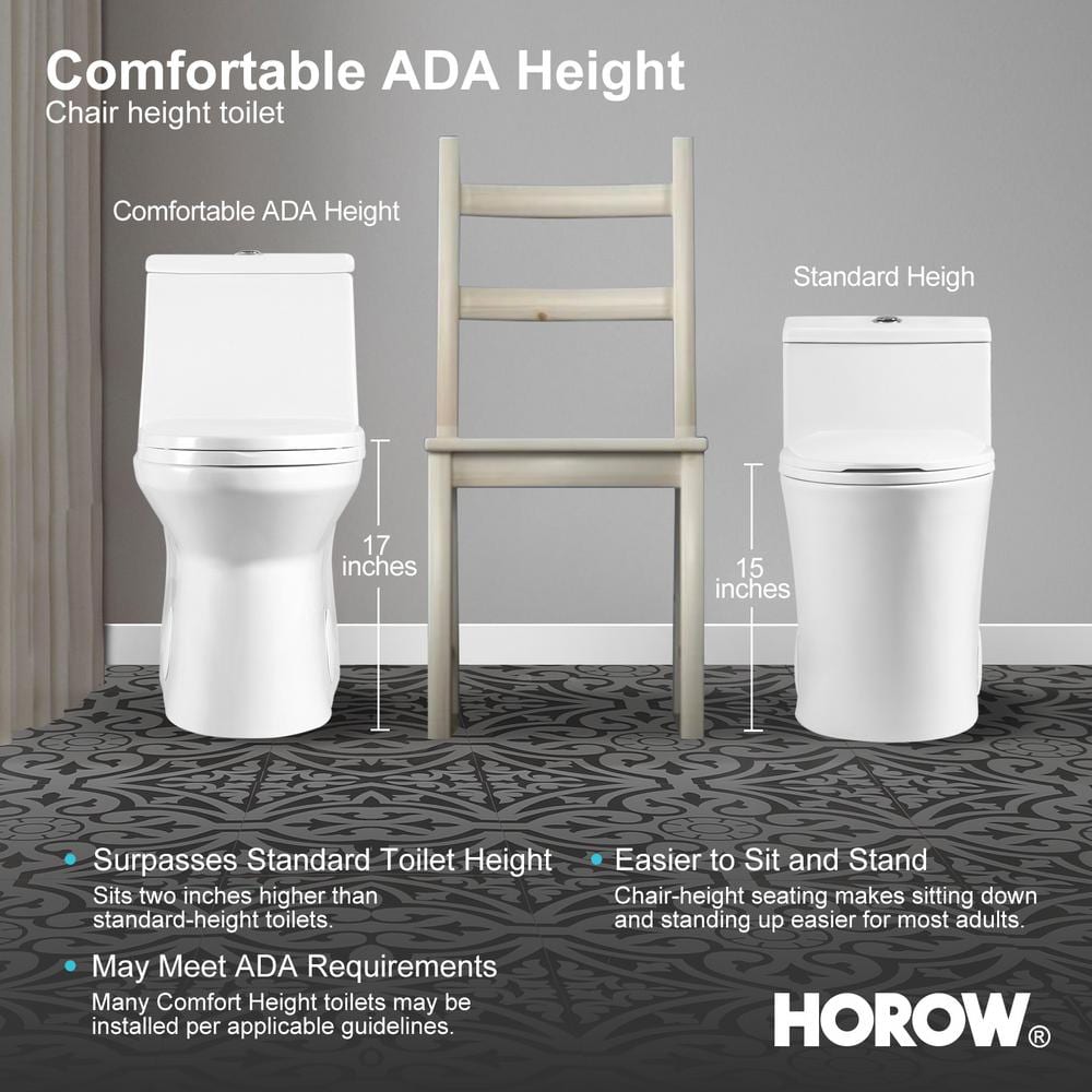 White Ceramic Elongated Dual Flush High Efficiency Toilet