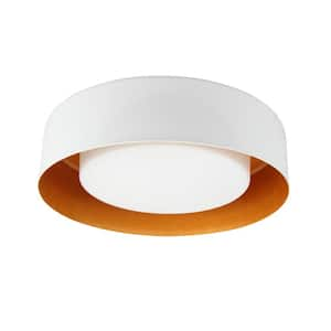 Alexa 15.75 in. 3-Light White Orange Flush Mount