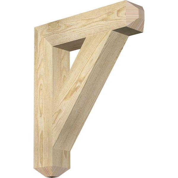 Ekena Millwork 4 in. x 24 in. x 20 in. Douglas Fir Traditional Craftsman Rough Sawn Bracket