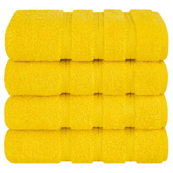 American Soft Linen 4 Piece 100% Turkish Cotton Hand Towel Set - Lemon  Yellow Edis6HYel-E113 - The Home Depot
