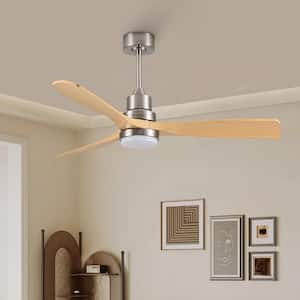 52 in. indoor Brushed Nickel Ceiling Fan with Light with Remote