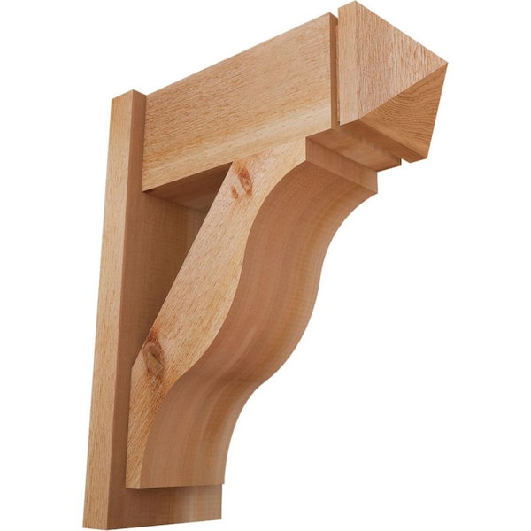 Ekena Millwork 8 in. x 24 in. x 20 in. Western Red Cedar Fuston Arts and Crafts Rough Sawn Outlooker