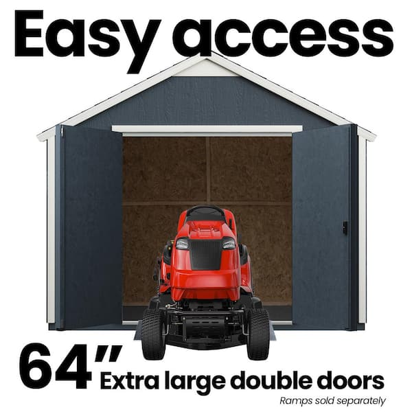 Professionally Assembled Kennesaw 10 ft. W x 12 ft. D Wood Garden Shed Storage - Autumn Brown Shingle (120 sq. ft.)