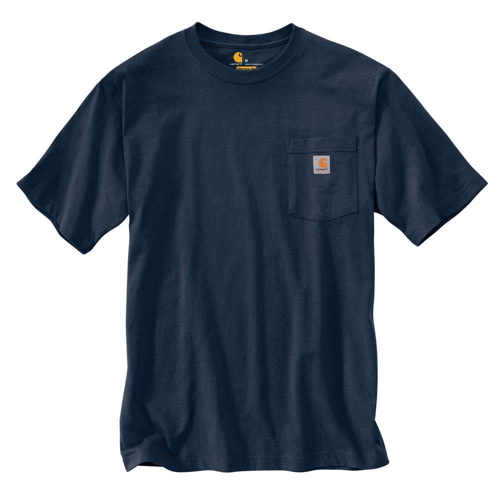 Carhartt Men\'s Regular X Large Navy Cotton Short-Sleeve T-Shirt K87-NVY -  The Home Depot