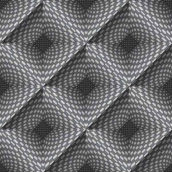 Dundee Deco Falkirk Ophia Perspective Squares Grey, White Vinyl Peelable Roll (Covers 57 sq. ft.)
