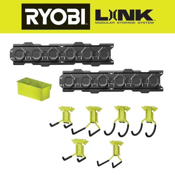RYOBI LINK 7-Piece Wall Storage Kit with LINK Power Tool Hook and LINK Large Power Tool Hook
