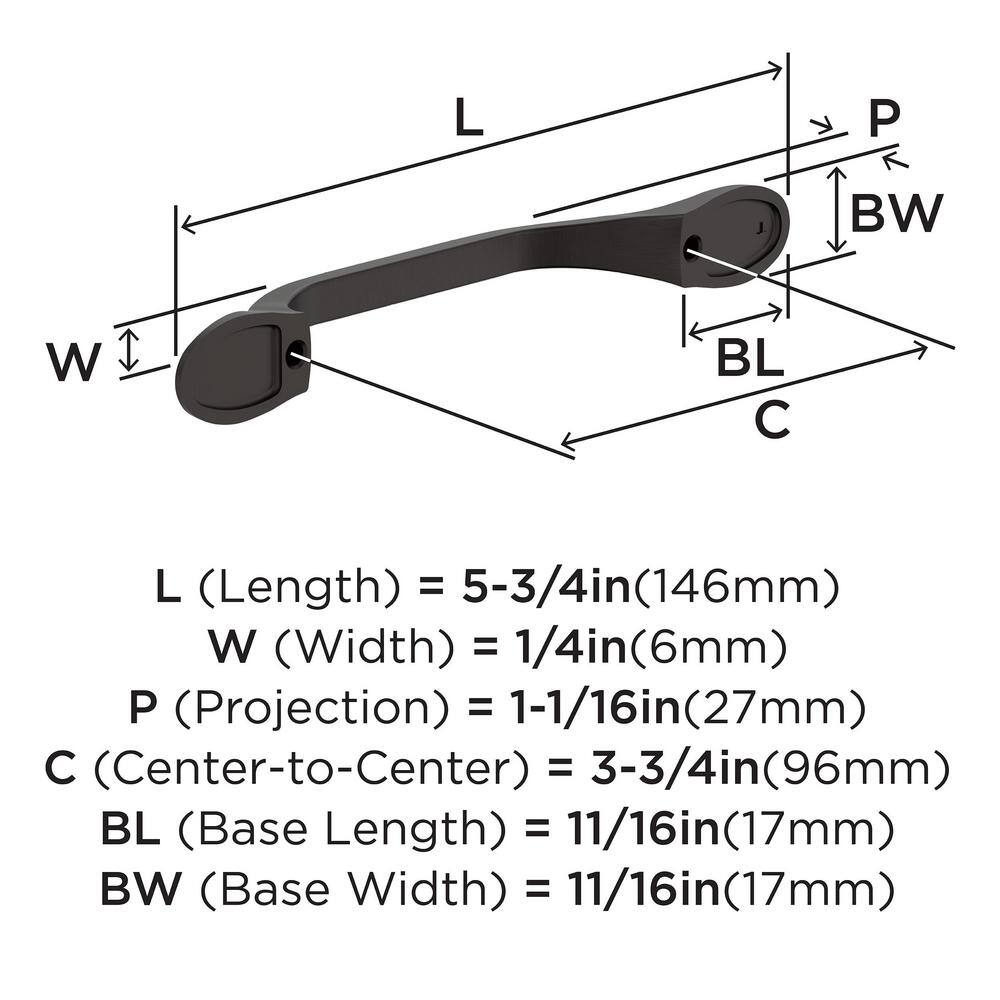 Ravino Oil-Rubbed Bronze Arch Cabinet Pull with Mounting Hardware