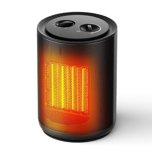 1500W Compact Portable Electric Ceramic Table Heater in Black