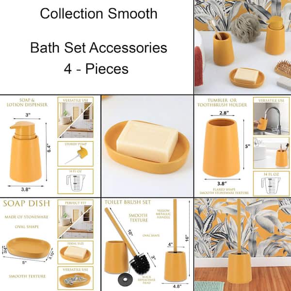 https://images.thdstatic.com/productImages/d557372e-98c7-4e25-b21e-8b640137d17a/svn/yellow-mustard-bathroom-accessory-sets-set4smooth199-c3_600.jpg