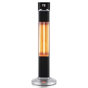 1500-Watt Electric Patio Heater Freestanding Indoor/Outdoor Infrared Carbon Space Heater with LED Display and Remote